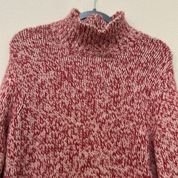 Eddie Bauer Mock Neck Chunky Knit Sweater Womens Medium Angora Rabbit Lambswool - Picture 2 of 10